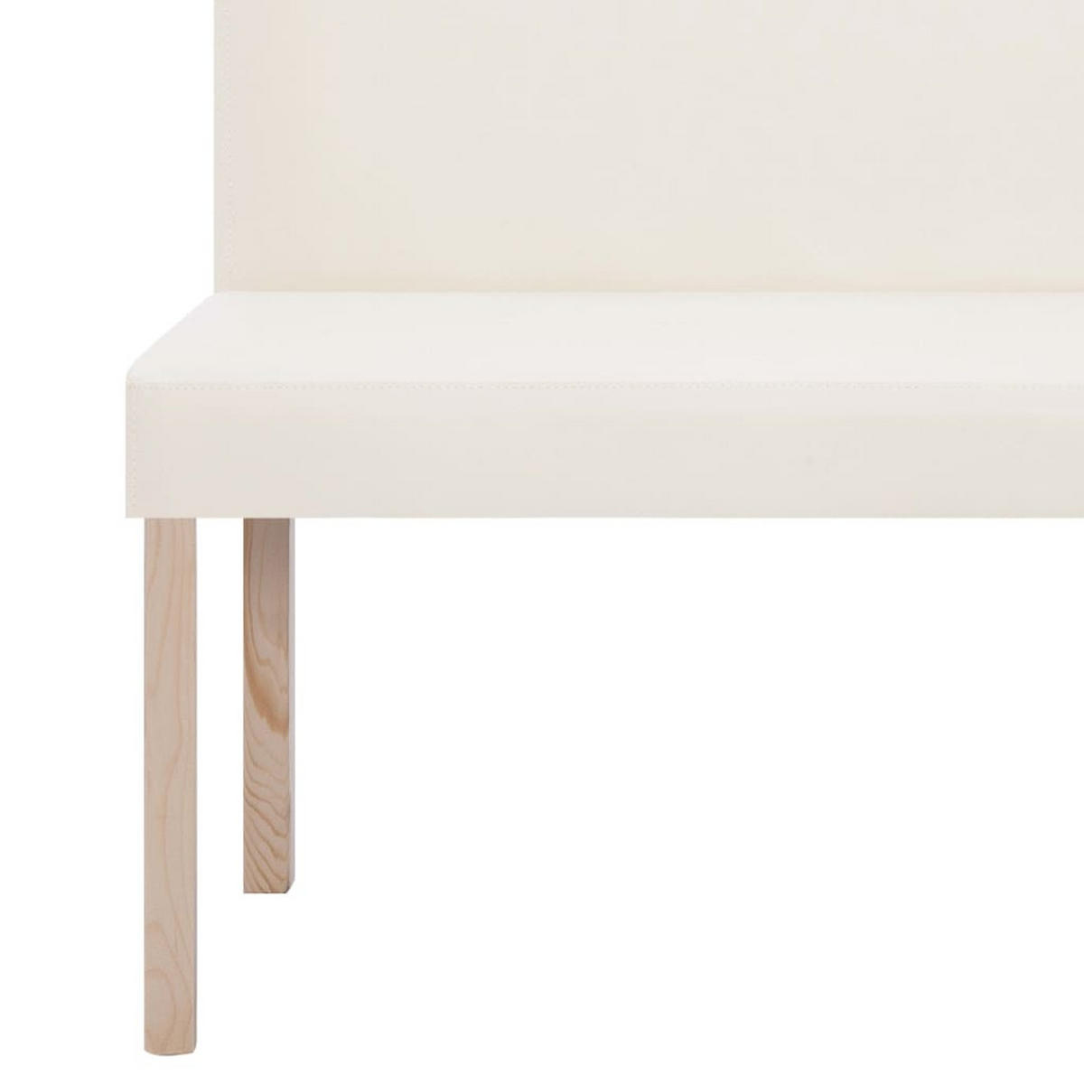 SITZBANK Phil 139,5 cm Cremeweiß Kunstleder - Creme, Leder (139.5/86/50cm) - DELUKE