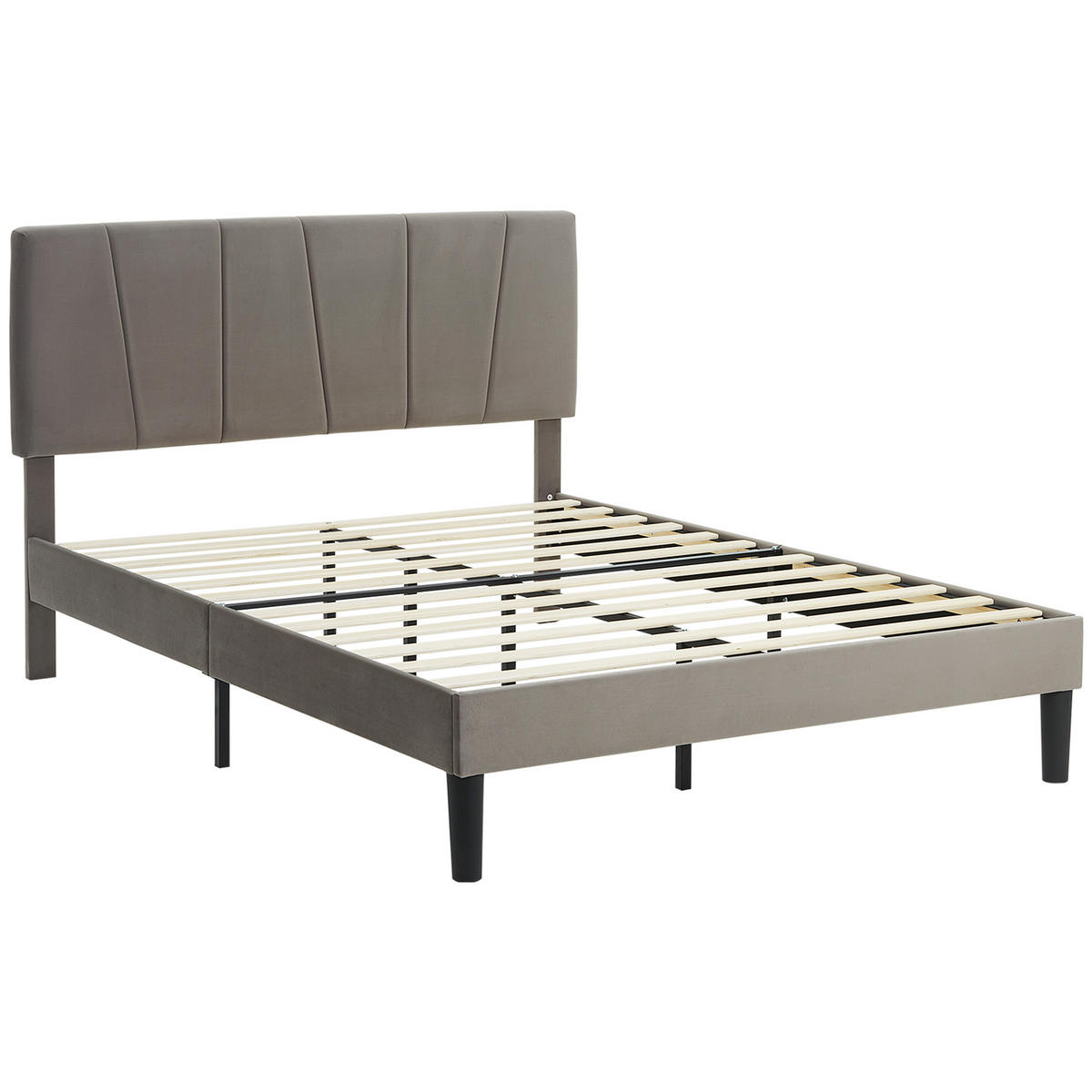 BETT 140x190 cm DE-14578 mit verstellbarem Kopfteil Grau - Grau, Metall (140/190cm) - ComfortXL
