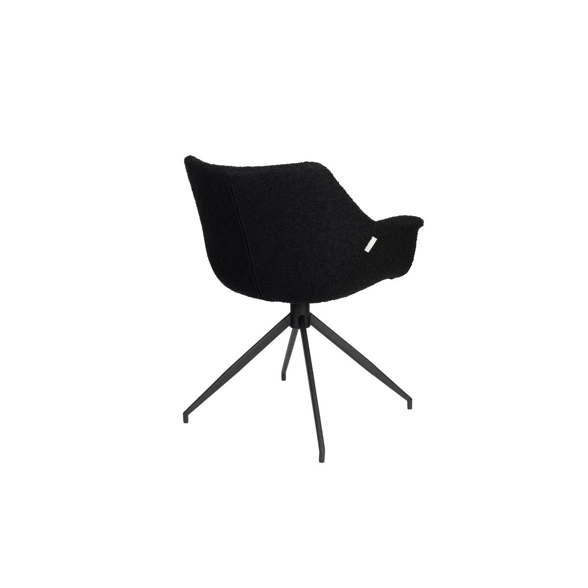 ESSZIMMERSTUHL Doulton Swivel Schwarz - 2 er Set - Schwarz, Textil (67/80/61cm) - Zuiver