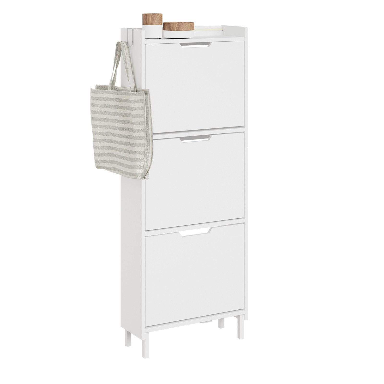 SKÅP för skor Vit 131x50x19cm - Vit, Träbaserade material (19/131/50cm) - SoBuy