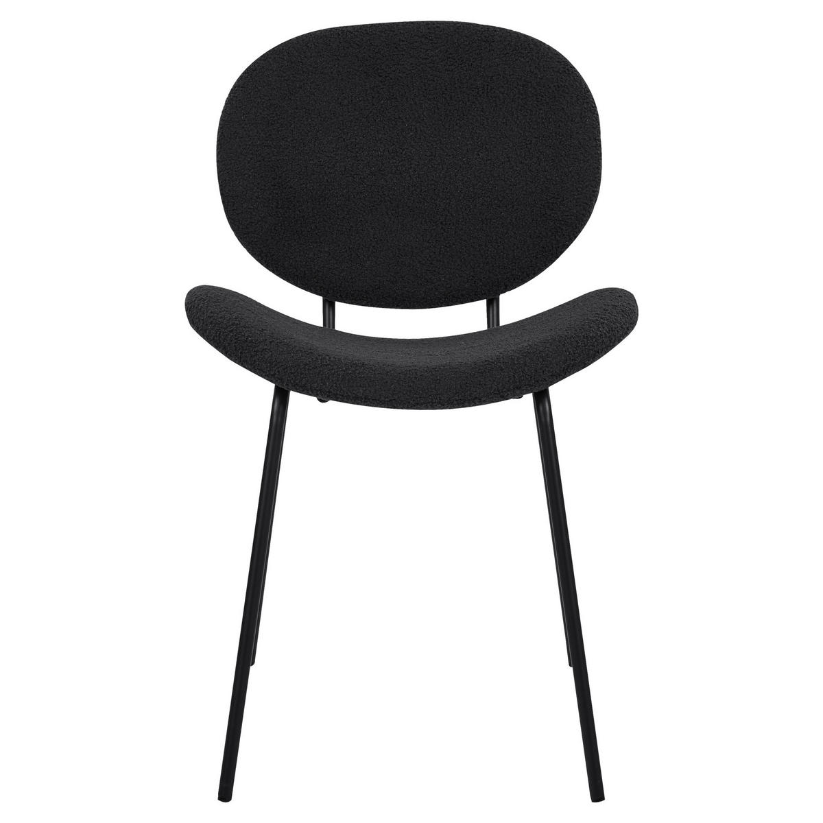 ESSZIMMERSTUHL 2er-Set Kunstleder Schwarz Luana - Schwarz, Textil/Metall (50/80/52cm) - Beliani