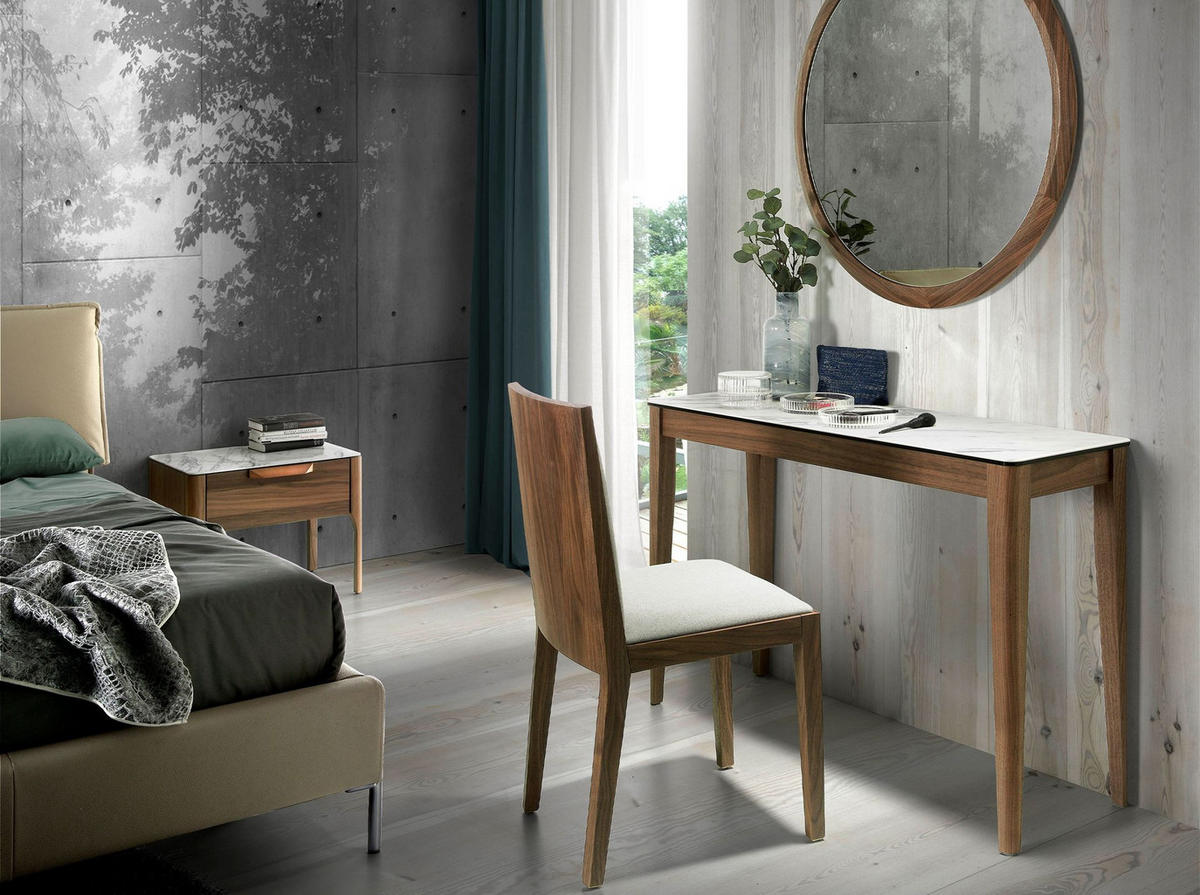 KONSOLENTISCH Rechteckiger aus Porzellanmarmor und Nussbaumholz 120/39/75 cm - Walnussfarben/Weiß, Holz/Holzwerkstoff (39/120/75cm) - ANGEL CERDA