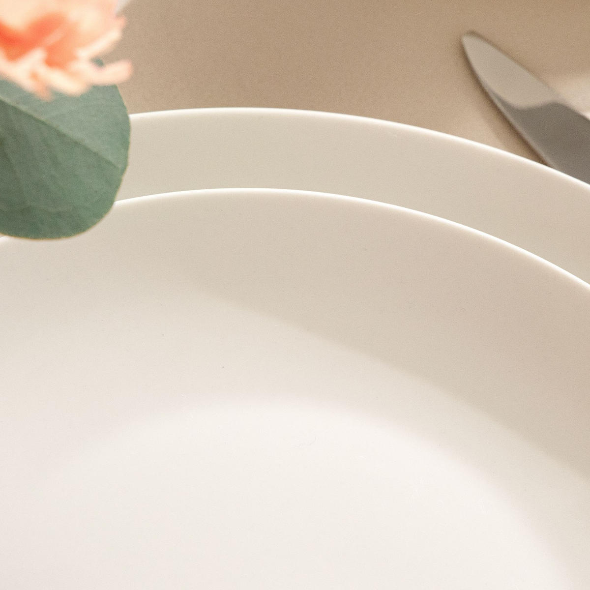 TELLER-SET SPEISETELLERSET AD BELLA 6-tlg ,Porzellan, ecru - Ecru, Keramik (26cm) - KONSIMO®