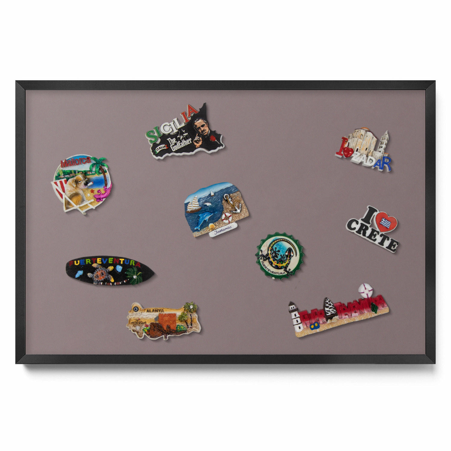TULUP MAGNETICKÁ TABULE 60x40 cm černý rám – Světle hnědá barva