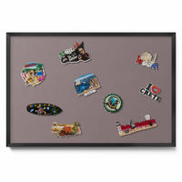 MAGNETTAFEL 60x40 cm Schwarzer Rahmen Hellbraun - Walnussfarben, Metall (60/50/0.4cm) - TULUP