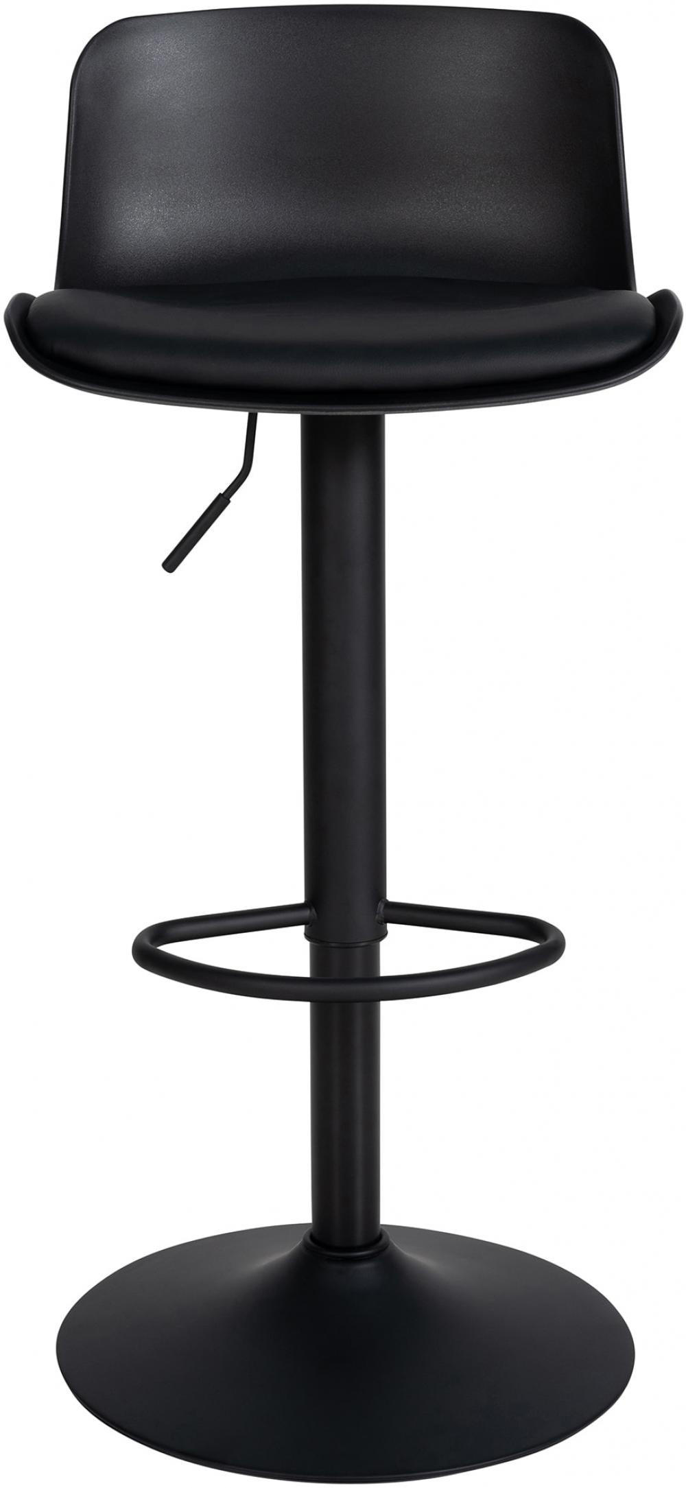 BARHOCKER 2er Set Lederlook schwarz - Schwarz, Textil/Metall (43.5/75/46cm) - CLP