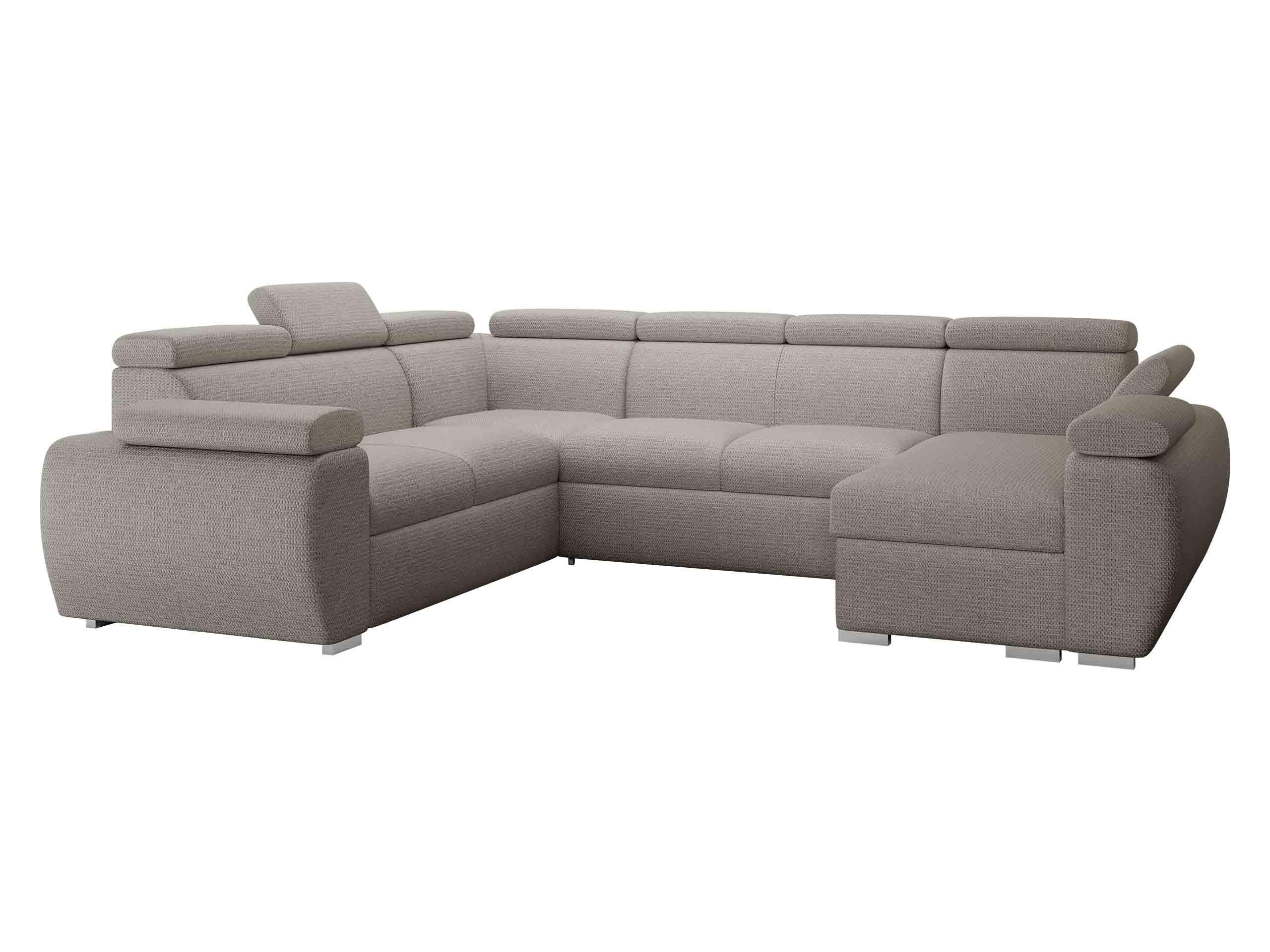 WOHNLANDSCHAFT Boston U, Seite: Rechts - 2R+R+2P+LC - Chromfarben/Greige, Holz/Textil (325/98/260cm) - MIRJAN24