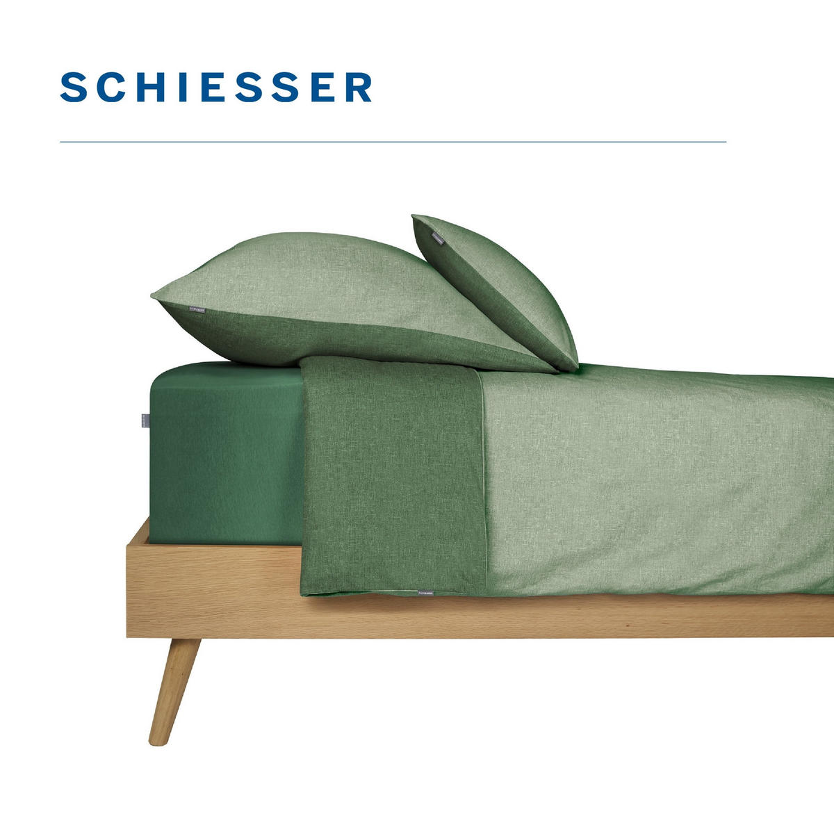 KISSENHÜLLENSET Doubleface Renforcé 2-teilig 40x80 cm Grün - Grün, Textil (40/80cm) - SCHIESSER