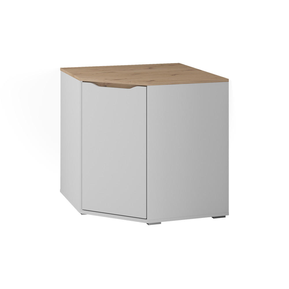ECKKOMMODE Ruben, Weiß/Artisan-Eiche, 77.9 x 77.9 cm - Weiß/Eiche Artisan, Holzwerkstoff (77.9/77.9/77.9cm) - Vicco
