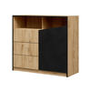 KOMMODE Aston 05 - Eichefarben/Schwarz, Holzwerkstoff (100/91/41cm) - MIRJAN24