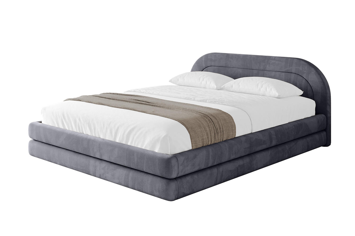 POLSTERBETT mit Bettkasten und Lattenrost, Bett mit Matratze H3/H4 - LERIS-v1 200x200 Dunkelgrau - Dunkelgrau, Holzwerkstoff/Textil (200/200cm) - ALTDECOR
