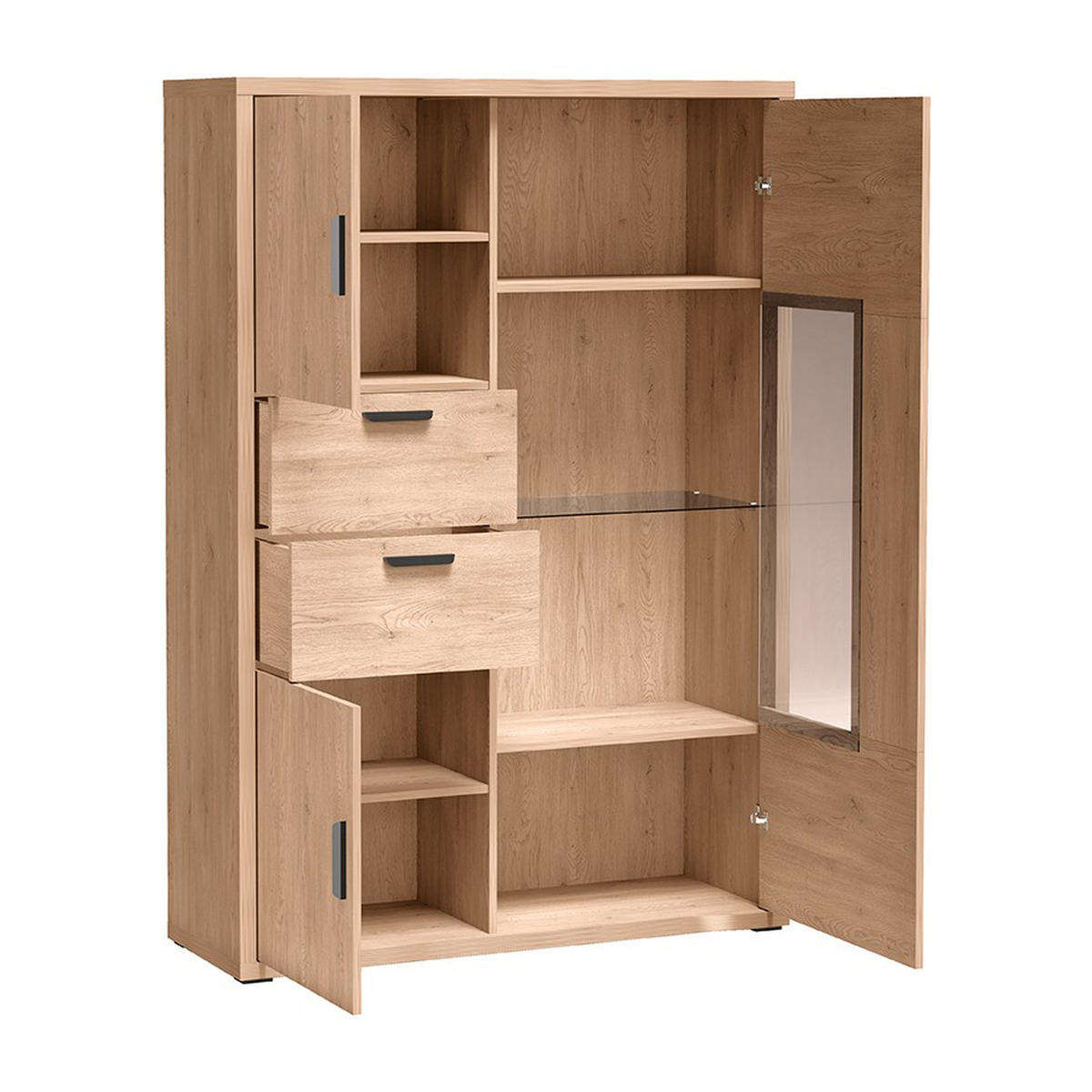 VITRINE Grande G-9 116 x 168 x 40,5 cm Eiche Cremona - Beige, Holzwerkstoff (116/168/40.5cm) - Koseto