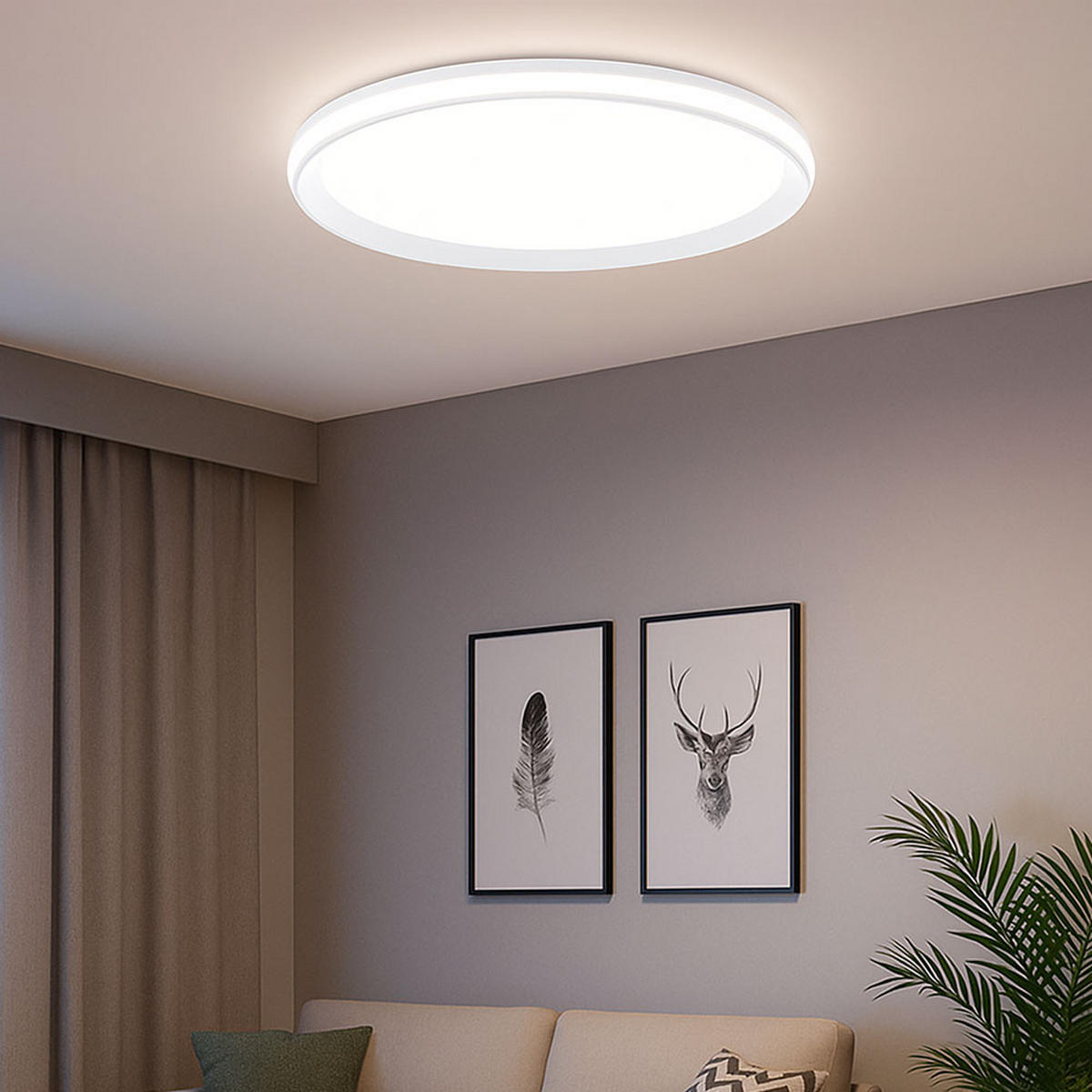 LED DECKENLEUCHTE Weiß Kunststoff - Weiß, Kunststoff (45/45/6cm)