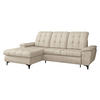 ECKSOFA Crystal, Seite: Links - Beige/Schwarz, Holz/Textil (260/182cm) - MIRJAN24