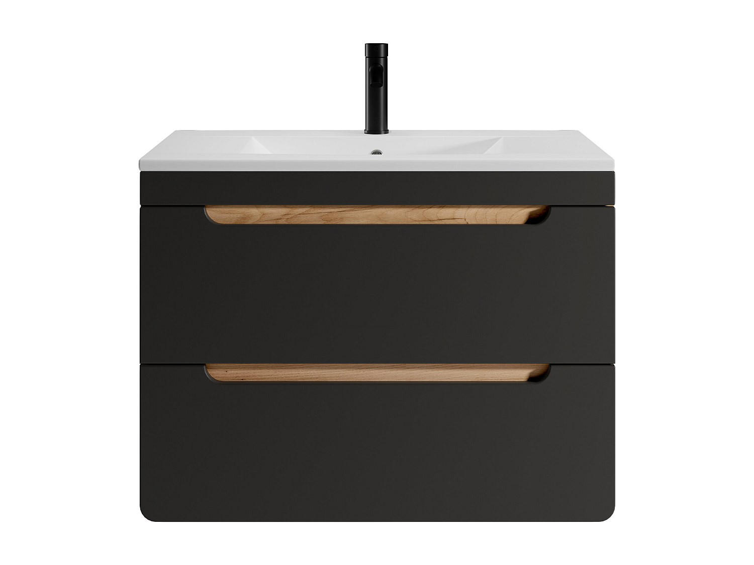 EINZELWASCHTISCH - 80 cm x 46 cm - Holz, Platte - Anthrazitgrau, Naturfarben Hell - ARUBA - Anthrazit/Naturfarben, Holz (80/59/46cm) - Vente-Unique