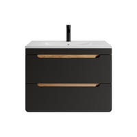 EINZELWASCHTISCH - 80 cm x 46 cm - Holz, Platte - Anthrazitgrau, Naturfarben Hell - ARUBA - Anthrazit/Naturfarben, Holz (80/59/46cm) - Vente-Unique