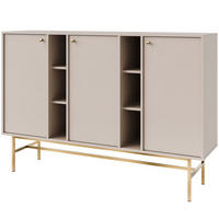 KOMMODE FLOREN, Creme/Gold - Creme, Holzwerkstoff/Metall (157.7/107.5/40.8cm) - KONSIMO®
