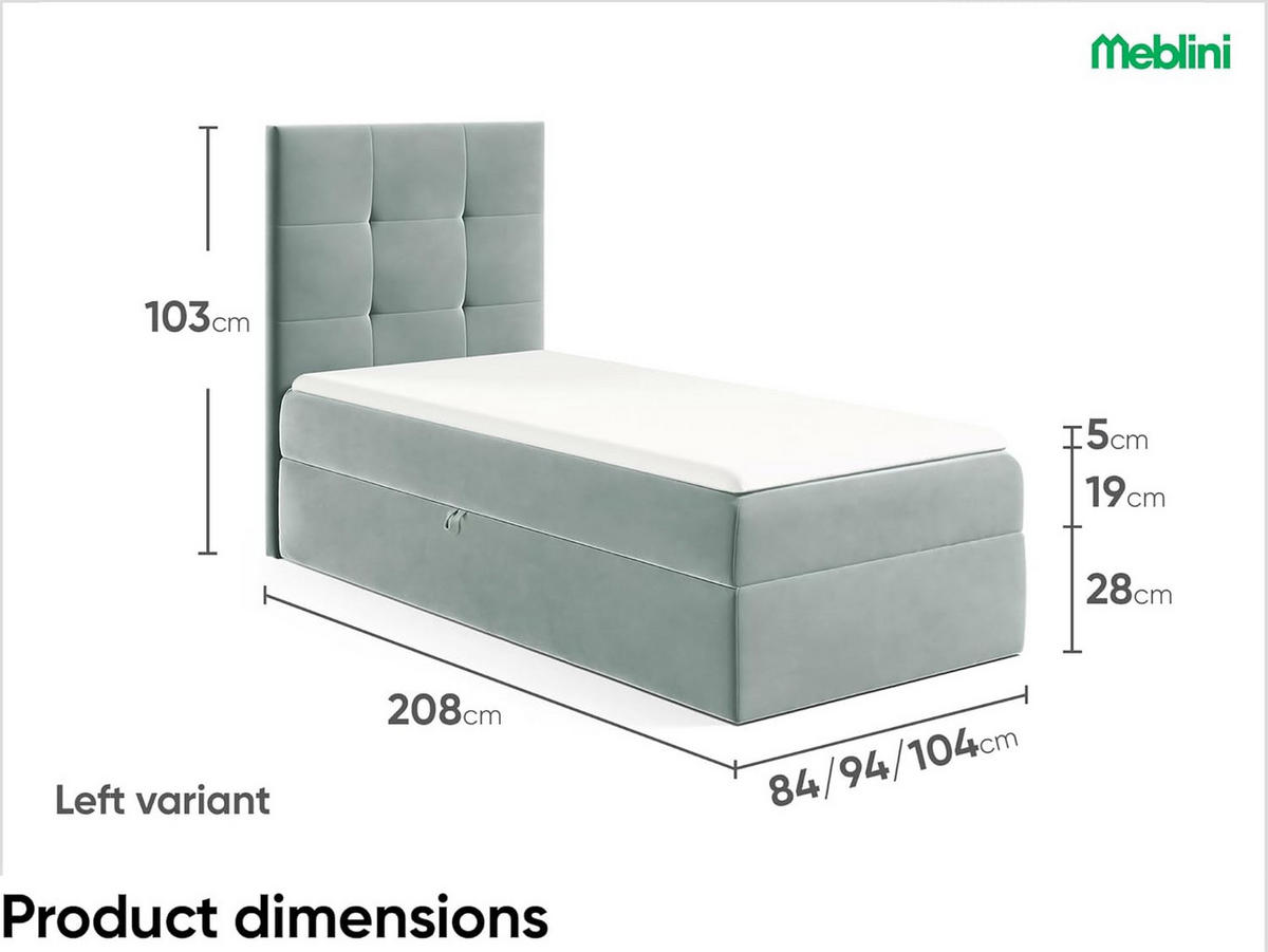 KINDERBETT MINO 2 - Blaugrau, Holzwerkstoff (94/208cm) - Meblini