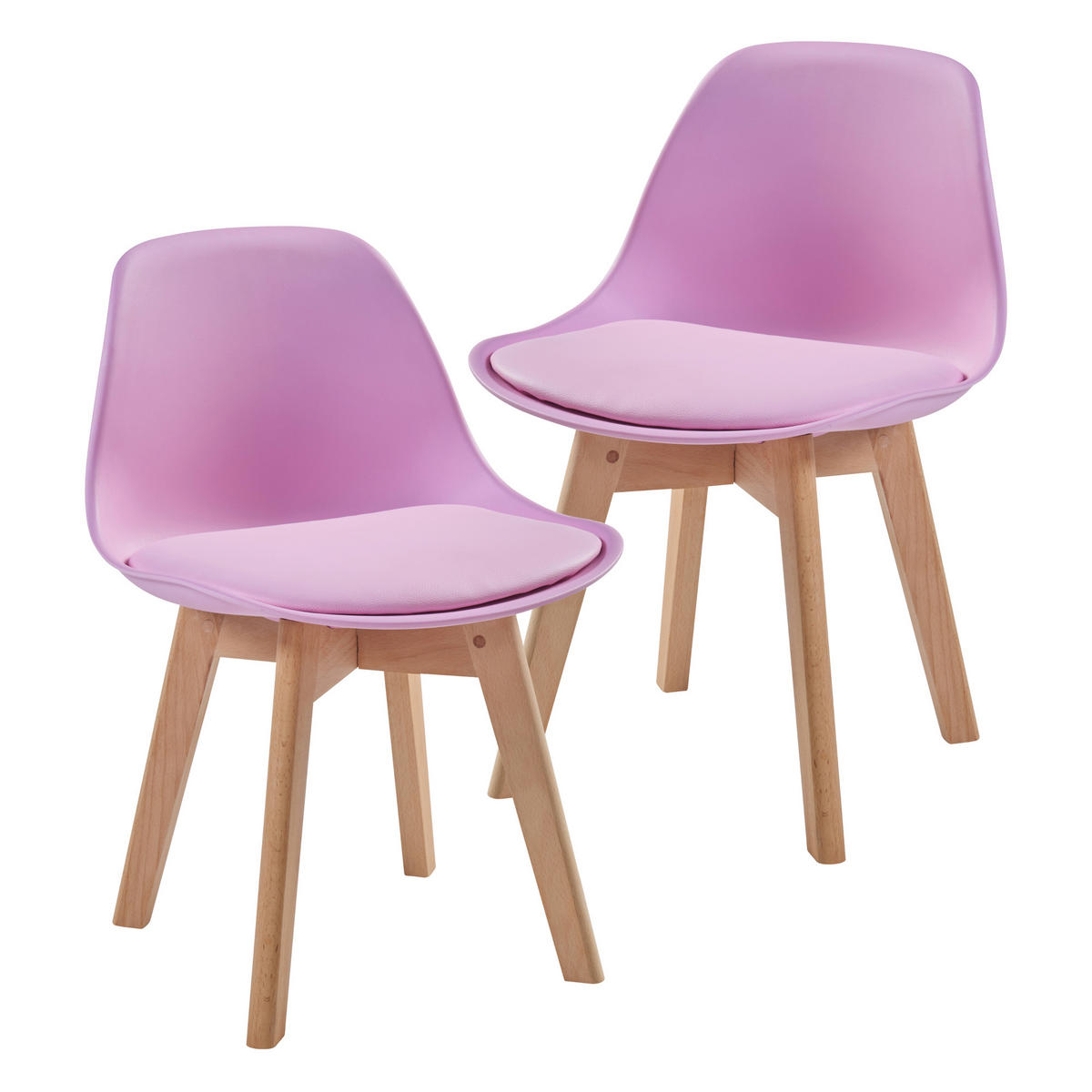 KINDERSTUHL Elvdal - Pink/Naturfarben, Holz/Kunststoff (38/56/33cm) - [en.casa]