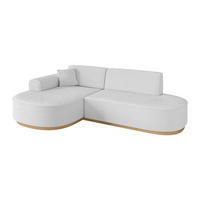 ECKSOFA Ottomane Links MARI-L1-v2 - 243x171x83 cm Weiß Bouclé - Weiß, Holzwerkstoff/Textil (243/171cm) - ALTDECOR