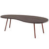 COUCHTISCH Retro-Stil mit Nierenform, Massivholz, Metallbeine, pflegeleichte Tischplatte, Beige 122x63x36 cm - Beige/Braun, Holz/Metall (63/122/36cm) - KADIMA DESIGN