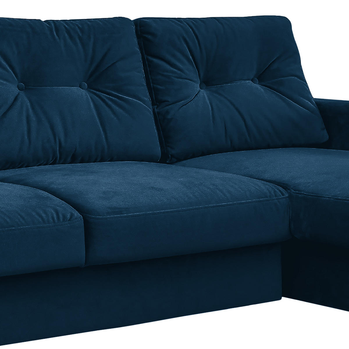 ECKSOFA mit Longchair - Schwarz/Dunkelblau, Holz/Buchenholz (233/148cm) - home24