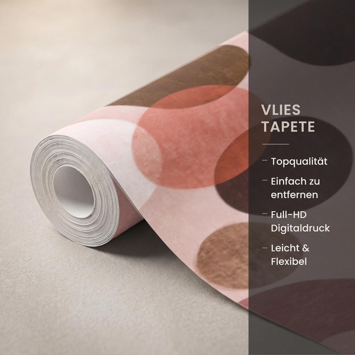 TAPETE - Kreise - Modern - Farbenfroh - 350x200 cm - Multicolor, Papier (350/200cm) - OnlyWow