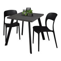 BISTROTISCH Eirene 70x70x75 schwarz matt/graphit - Graphitfarben, Metall (70/70/75cm) - 58aufmkessel