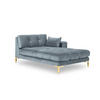 CHAISELONGUE rechts Mamaia aus Samt hellblau - Hellblau, Textil (102/75/185cm) - Micadoni