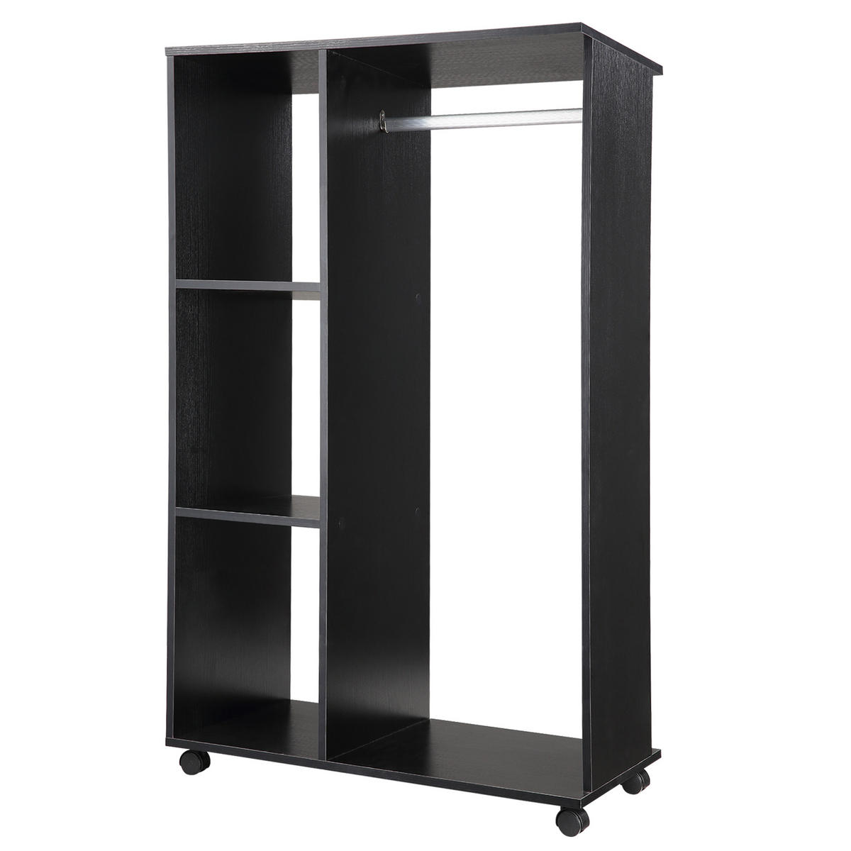 KLEIDERSCHRANK Schwarz 1 Stück - Schwarz, Naturmaterialien (40/128/80cm) - GiPP