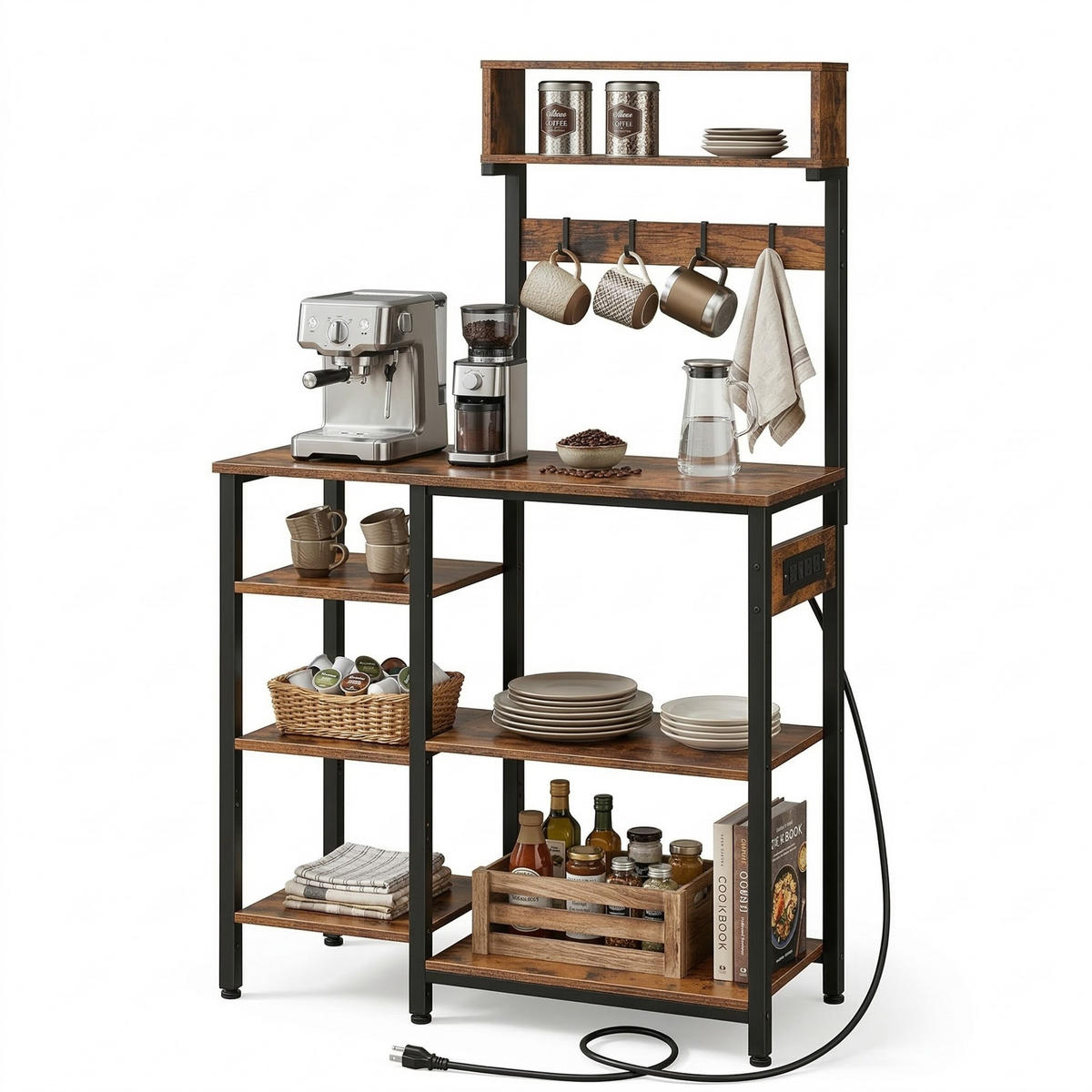 KUCHYNSKÁ pol. - viacfarebná, kov/kompozitné drevo (40/151/82cm) - Relaxdays