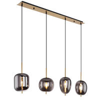 HÄNGELEUCHTE BLACKY I Metall Grau - Grau, Glas (110/18.5/120cm) - Globo Lighting