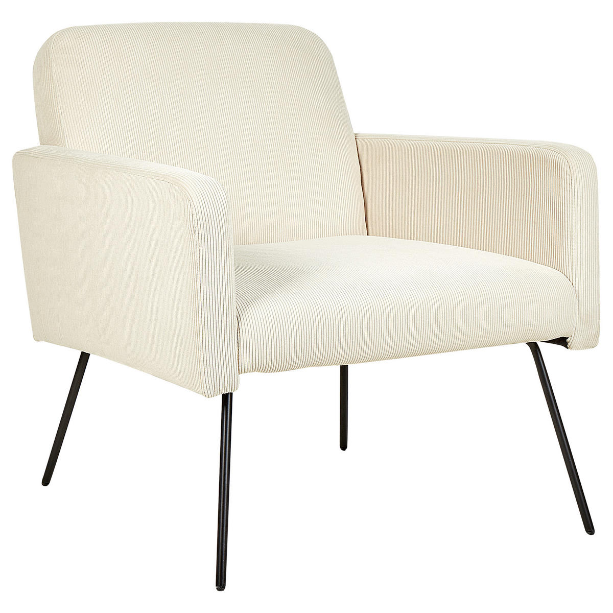 SESSEL Cord Beige Narken - Beige, Textil/Metall (72/77/76cm) - Beliani