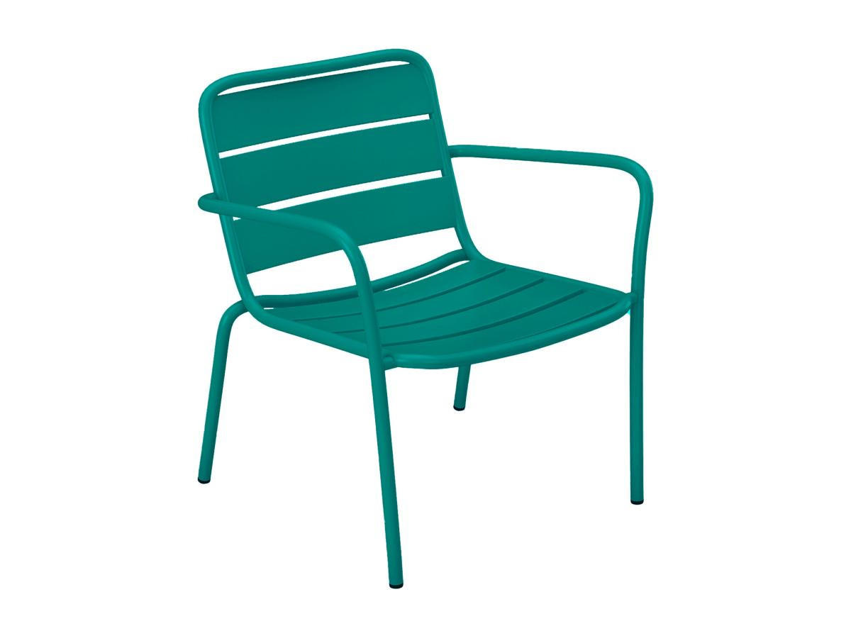 GARTENSESSEL niedrig & stapelbar - Metall - Blau - MIRMANDE von MYLIA - Opal, Metall (67.5/71.5/60cm) - Vente-Unique