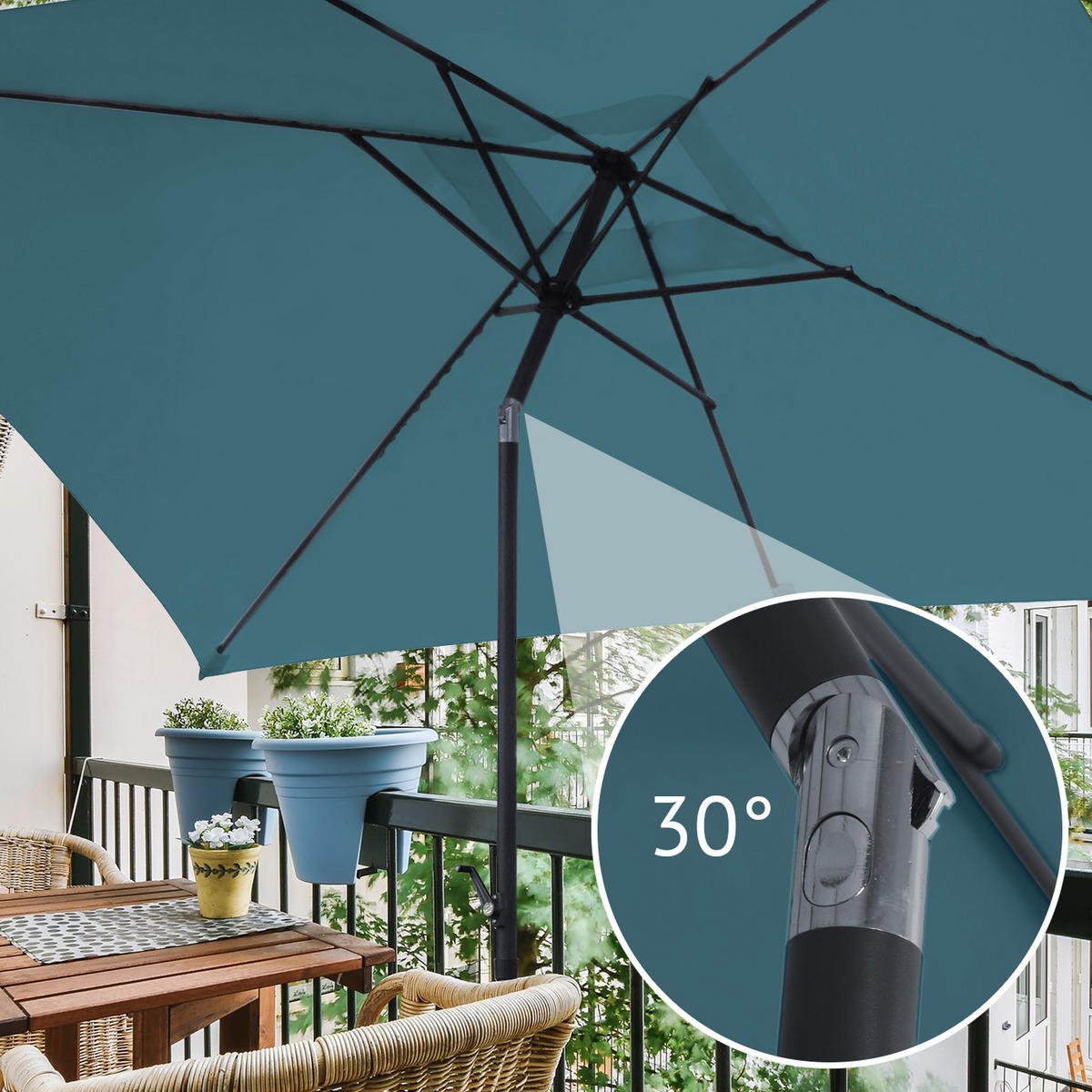 SONNENSCHIRM Set 3x2m - Petrol, Textil (300/200cm) - SVITA