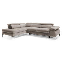 SCHLAFSOFA 280 cm Amaro L mit verstellbaren Kopfstützen, Links, Dunkelbeige - Cappuccino, Holz (280/214cm) - Emporius