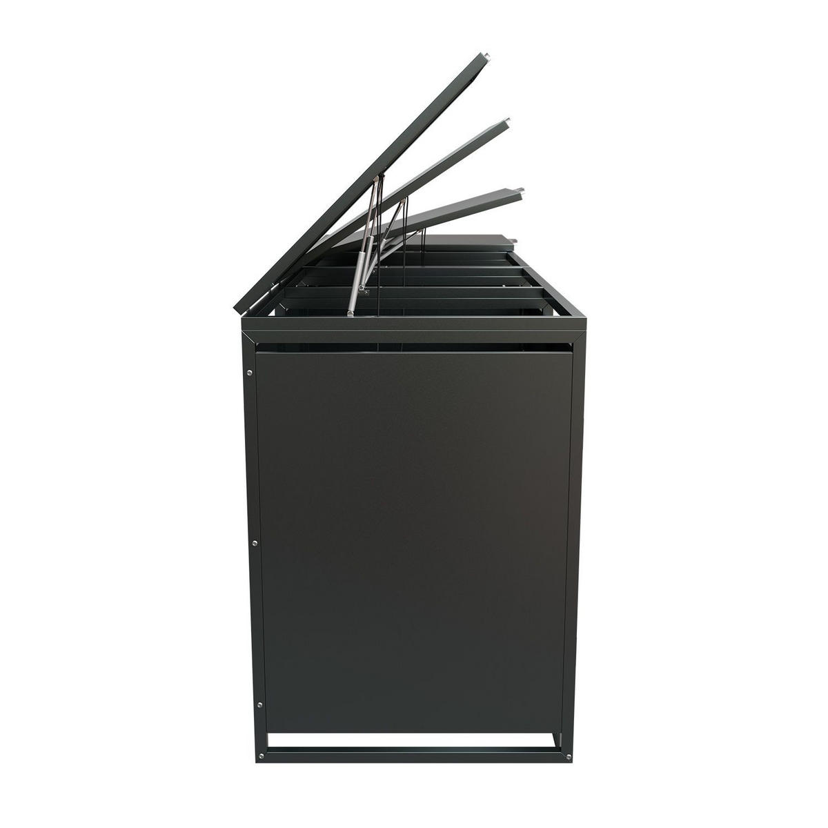 MÜLLTONNENBOX Arel 4er-Set - Anthrazit, Metall (264/116/80cm) - Juskys