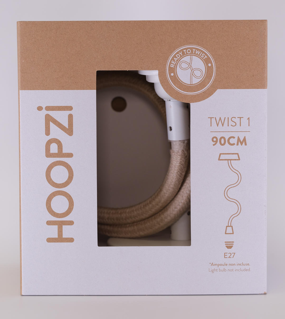 PENDELLEUCHTE TWIST 1 Flammig - Weiß, Naturmaterialien (90/12/90cm) - HOOPZI