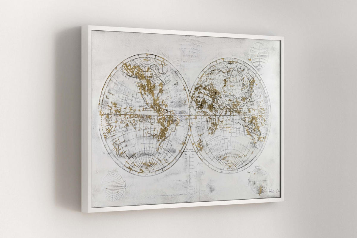 RUČNĚ MALOVANÝ AKRYLOVÝ OBRAZ BÍLÝ/ŠEDÝ, 120/80 CM - bílá/šedá, dřevo/textil (120/80cm) - KUNSTLOFT
