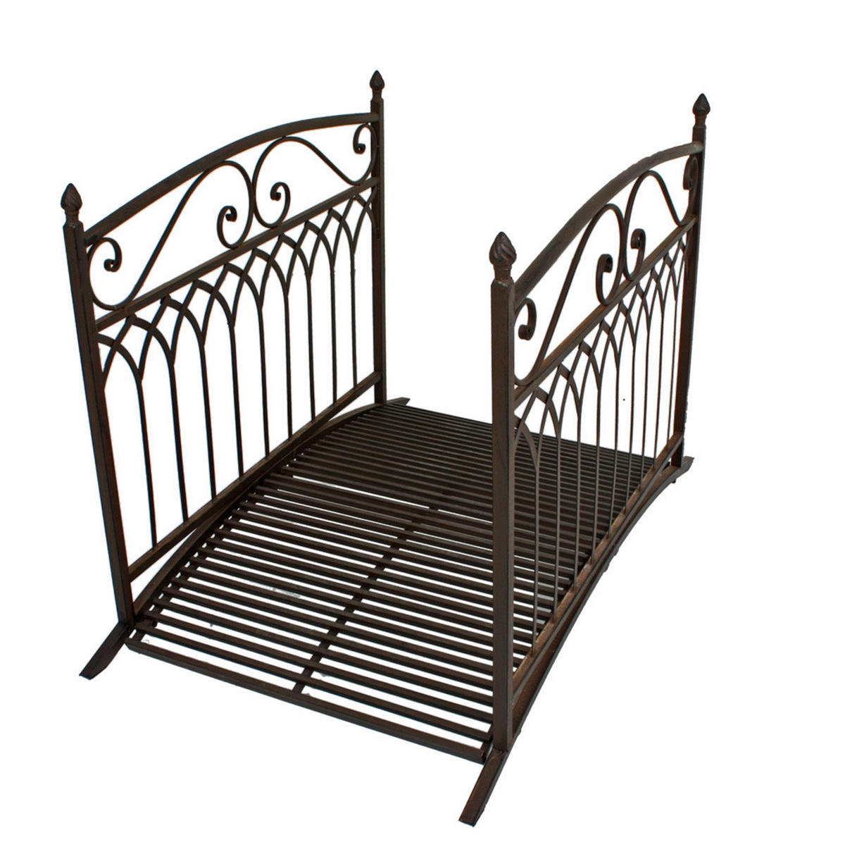 GARTENBRÜCKE Seoul Geländer Antik-Optik Stahl Braun-Schwarz 91x80x136cm - Braun, Metall (136/80/91cm) - DELUKE