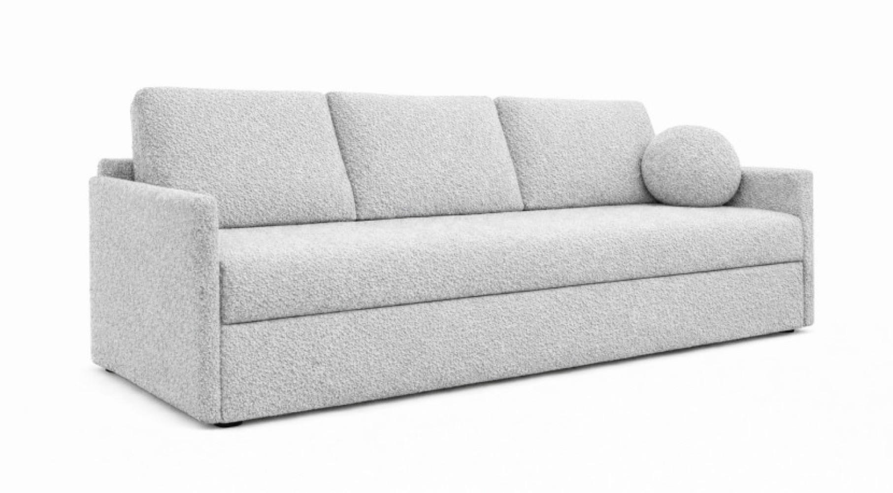 SOFA Hellgrau SISI Mit Schlaffunktion - Hellgrau/Grau, Textil (207/90/87cm) - Sepro Meble