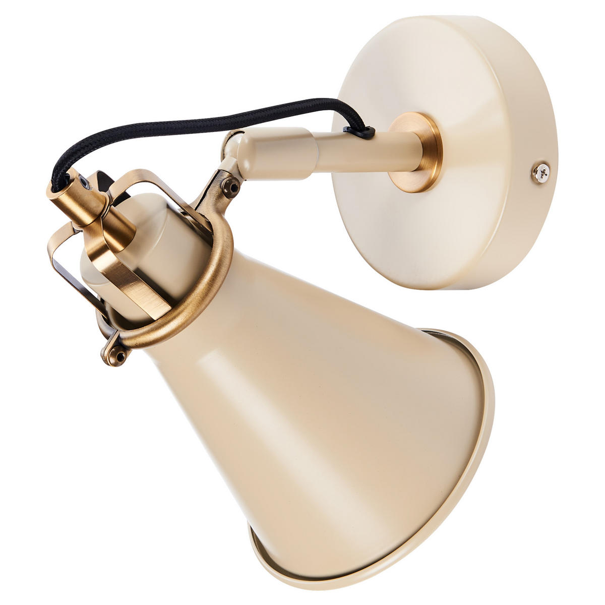 WANDLAMPE 2er Set Beige/Gold Moyola - Beige/Goldfarben, Metall (11/19/22cm) - Beliani