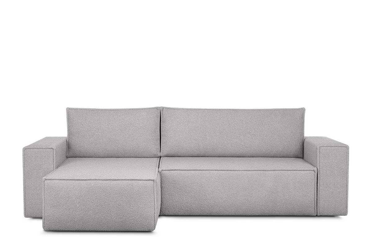ECKSCHLAFSOFA-LINKS/RECHTS NAPI II in Pet Friendly Stoff, aschfahl - Hellgrau/Grau, Textil (262/148cm) - KONSIMO®