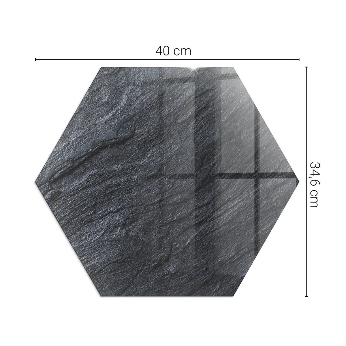 GLASPLATTE für Kamin h40 cm Schwarz - Schwarz, Glas (40/40/0.4cm) - ArtPrintCave