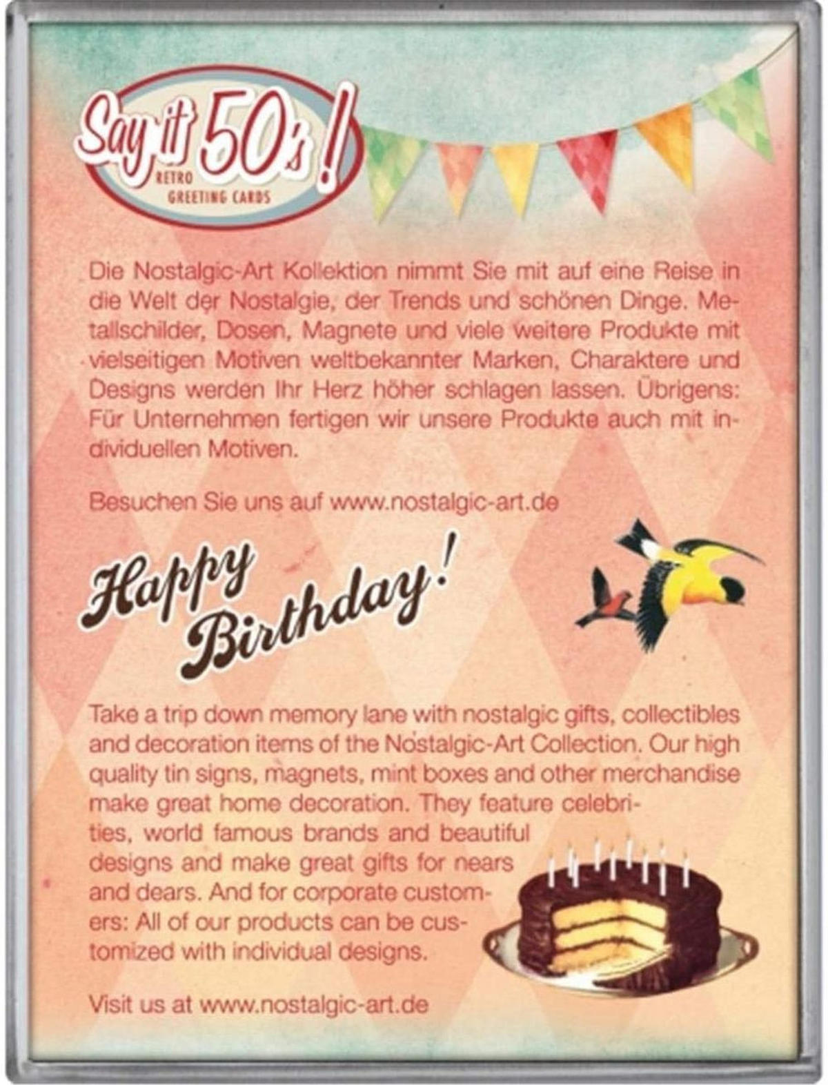 MAGNETSET 9-teilig Say It 50's Happy Birthday - Multicolor, Metall (9/7/2cm) - Nostalgic-Art
