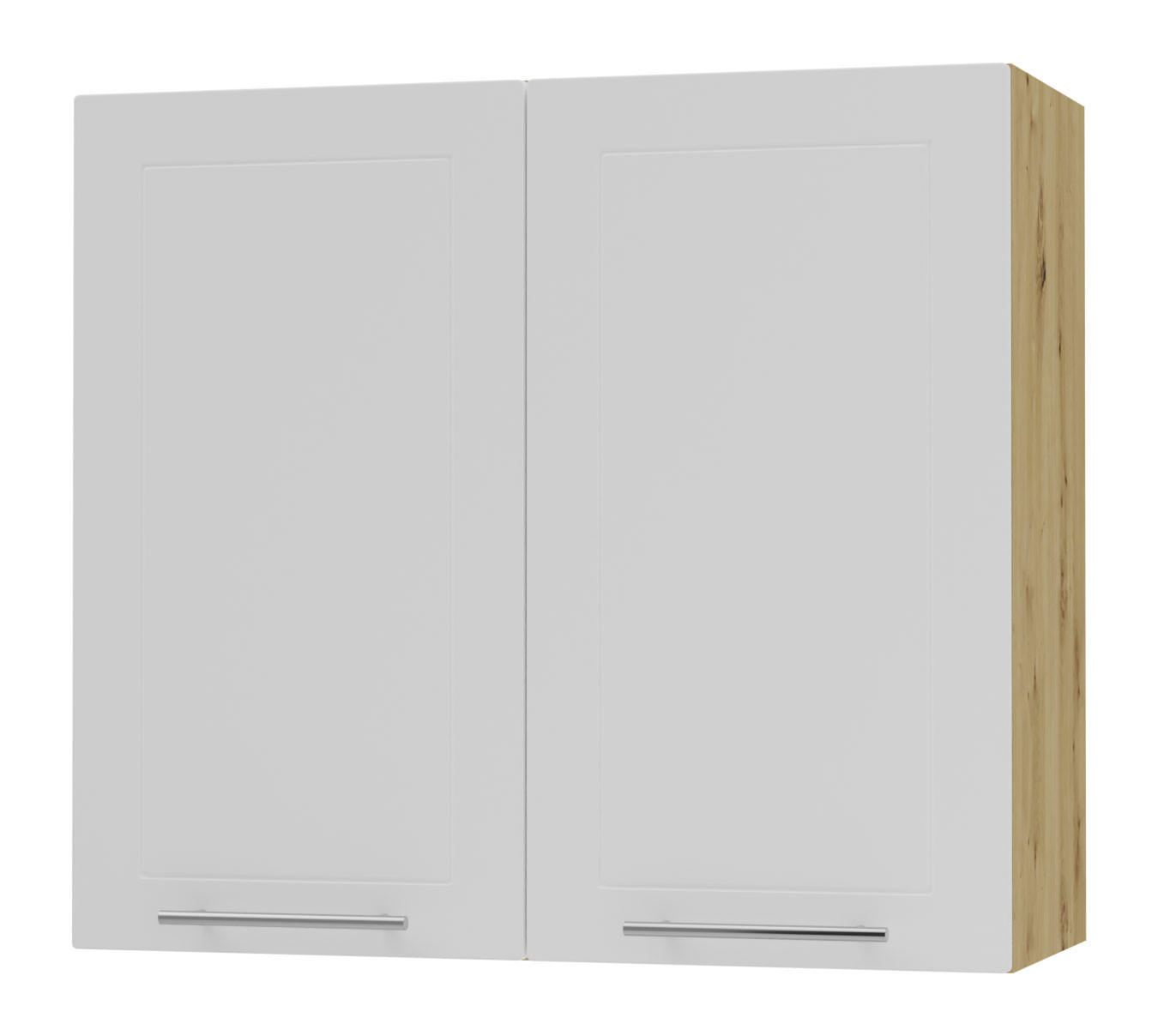 Feldmann-Wohnen Küchenhängeschrank Weiß, Eiche Artisan 80x72x32.5 cm