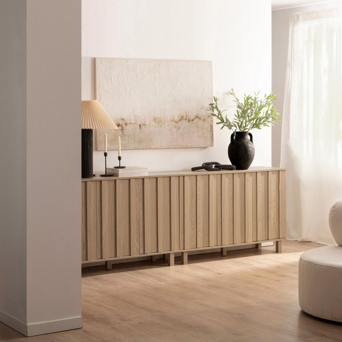 ANRICHTE NIEDRIGE Otto Natürlich 120 cm x 80 cm - Naturfarben, Holzwerkstoff (120/80/40cm) - Klast Home