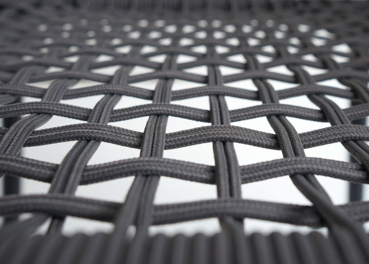 GARTENSTUHL 2er-Set 81x54x62cm Aluminium Seilgeflecht Rope Anthrazit - Anthrazit, Metall (54/81/62cm) - PROREGAL