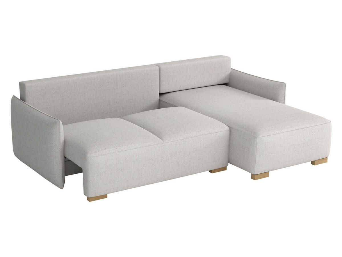 ECKSCHLAFSOFA Focus L - Naturfarben/Grau, Holz/Textil (240/155cm) - MIRJAN24