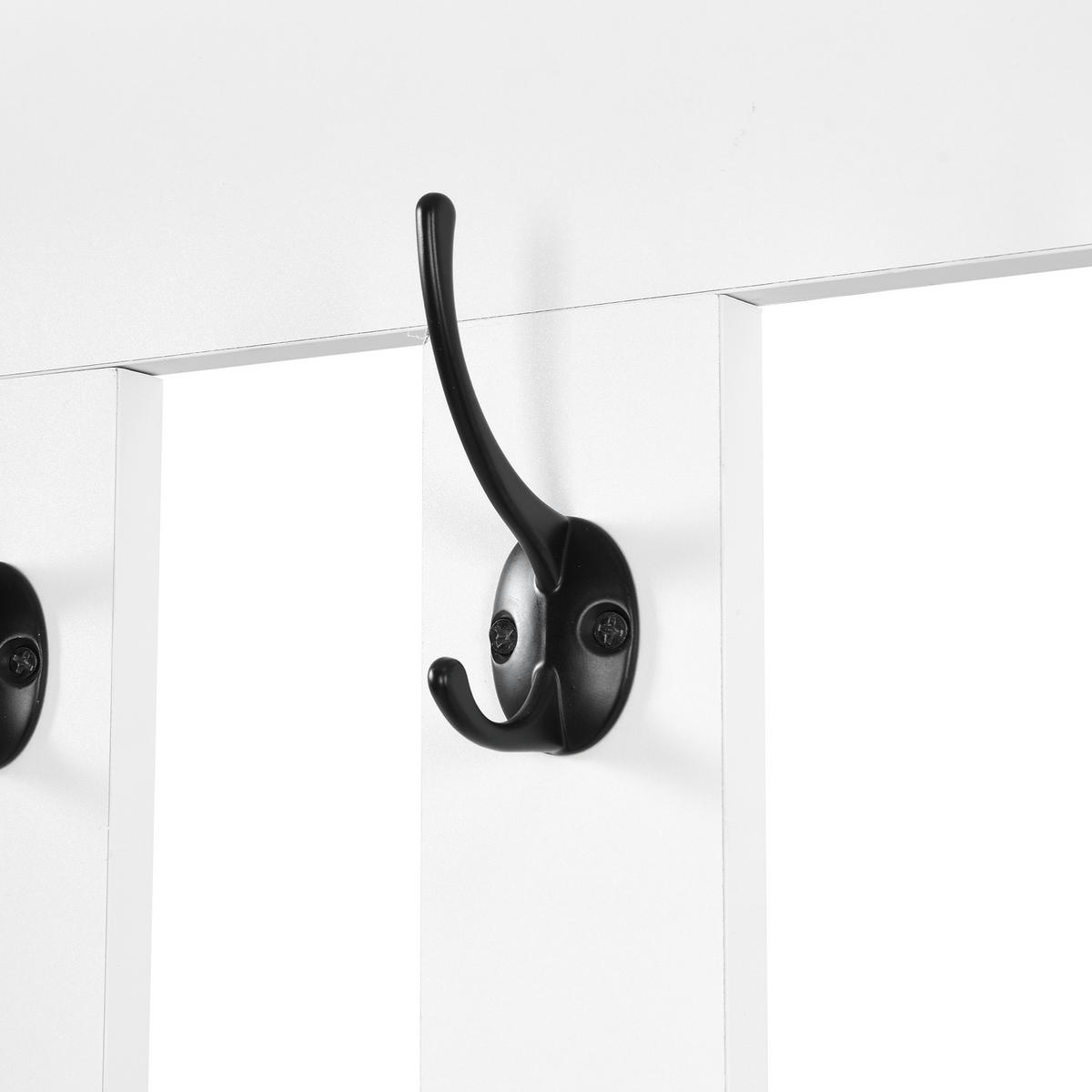 SCHUHSCHRANK aus MDF 180x100x35cm in Weiß mit Sitzbank & Stecktafel - Weiß, Holzwerkstoff (100/180/35cm) - Modfu